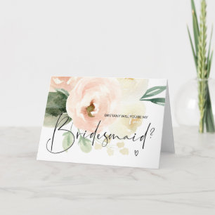 Rosa Blommigt: Frieri Bröllop-kortet i min Bridesm Kort