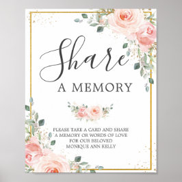 Rosa Blommigt Funeral a Memory Memorial Poster
