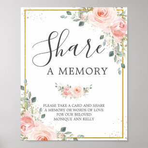 Rosa Blommigt Funeral a Memory Memorial Poster
