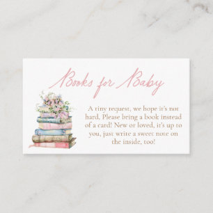 Rosa Blommigt Garden Baby Shower Bokar för Baby Tilläggskort