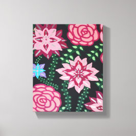 Rosa Blommigt Garden Canvastryck