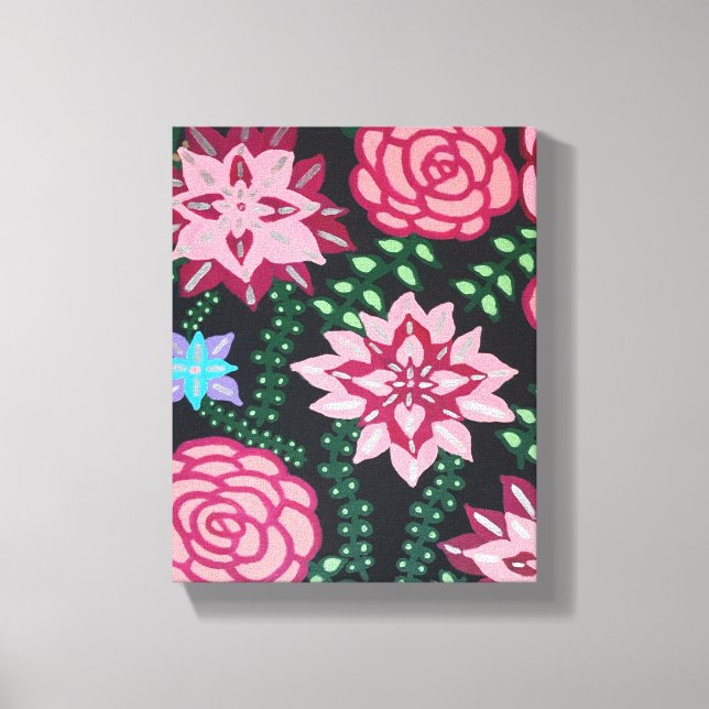Rosa Blommigt Garden Canvastryck (Framsida)