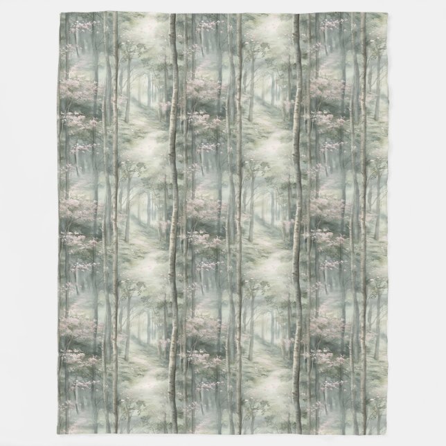 Rosa Blommigt Garden Fleecefilt (Framsidan)