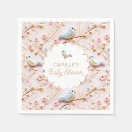 Rosa Blommigt Garden Girl Baby Shower Pappersservett