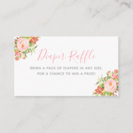 Rosa Blommigt Garden Girl Baby Shower Raffle Tilläggskort