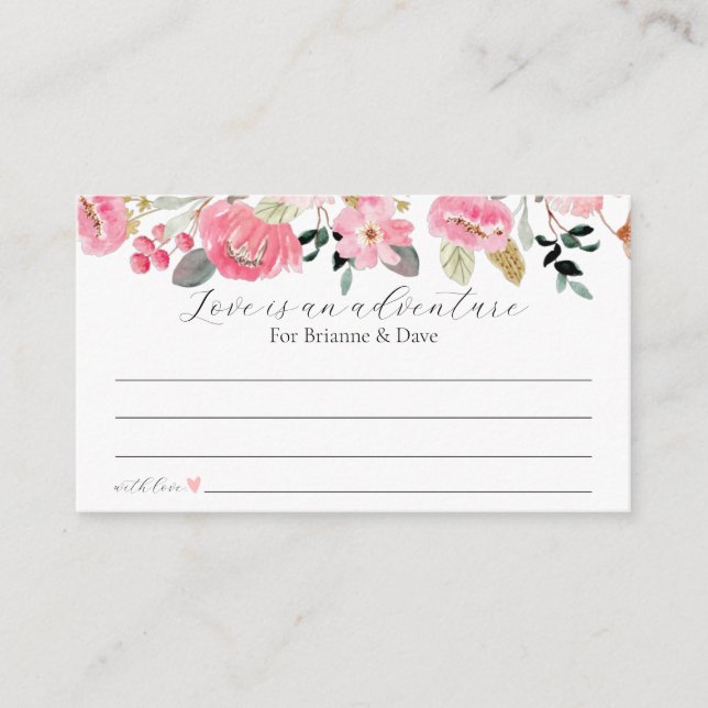 Rosa Blommigt Garden Honeymoon Ideas Tilläggskort (Framsida)