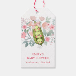 Rosa Blommigt Garden Sweet Pea in Pod Baby Shower Presentetikett