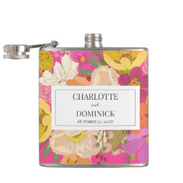 Rosa Blommigt Garden Wedding Par Namn Fickplunta