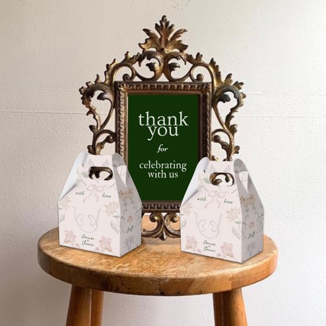  Rosa Blommigt Garden Wedmedla med Kärlek Gift Presentaskar (Skapare uppladdad)