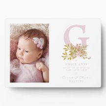 Rosa Blommigt Garland Initial Baby Newborn Namn