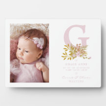 Rosa Blommigt Garland Initial Baby Newborn Namn
