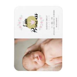 Rosa Blommigt Garland Princess Krona Newborn Girl Magnet