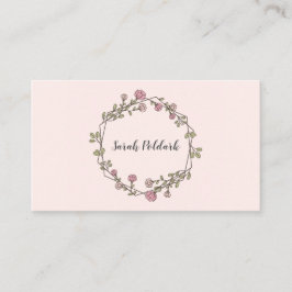Rosa Blommigt Geometric Monogram-Telefonkort Visitkort