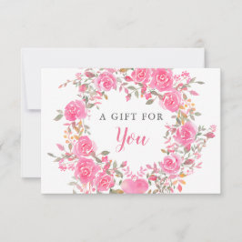 Rosa Blommigt Gift-certifikat Kort