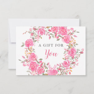 Rosa Blommigt Gift-certifikat Kort