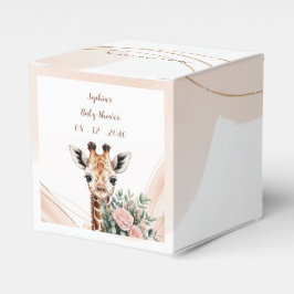 Rosa Blommigt Giraffe Safari Baby Shower Favor Box Presentaskar