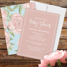 Rosa Blommigt Girl Baby Shower Anpassningsbar