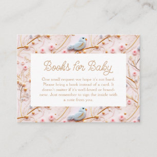 Rosa Blommigt Girl Baby Shower Bok Request Tilläggskort
