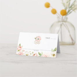 Rosa Blommigt Girl Baby Shower Folke Place Card Placeringskort