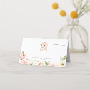 Rosa Blommigt Girl Baby Shower Folke Place Card Placeringskort