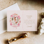 Rosa Blommigt Girl Birthday Photo Tack Kort<br><div class="desc">Upptäck hur den här fantastiska Vår Rosa Blommigt Foto Birthday Tack-kortet kan lägga till en aning elegans och personlighet till dina tackkort. Designad av Cava Party Design</div>