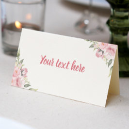 Rosa Blommigt Girl Födelsedagsfest Place Card Placeringskort