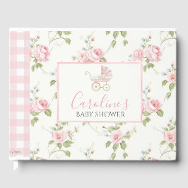 Rosa Blommigt Girl Preppy Southern Baby Shower Gästböcker