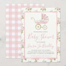 Rosa Blommigt Girl Preppy Southern Baby Shower