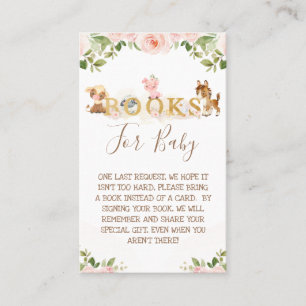 Rosa Blommigt Girls Farm Baby Shower Bok Request Visitkort