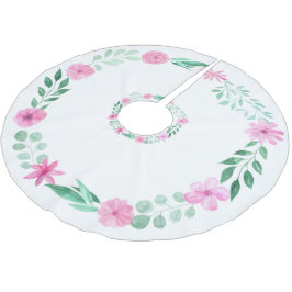 Rosa Blommigt Girly Elegant Princess Julgransmatta Borstad Polyester