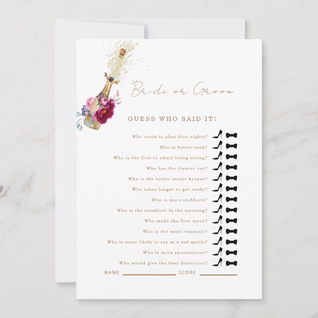 Rosa Blommigt gissar vem som sa att det var spel Inbjudningar (Framsida)