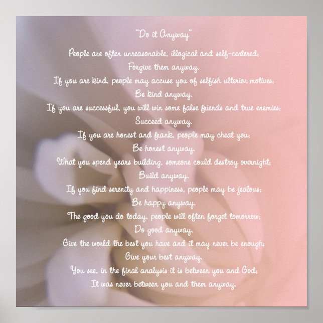 Rosa Blommigt gör det ändå Poster (Framsidan)