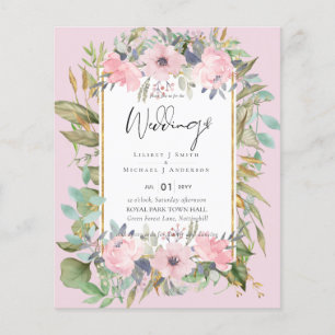 Rosa Blommigt Greenery Boho Bröllop