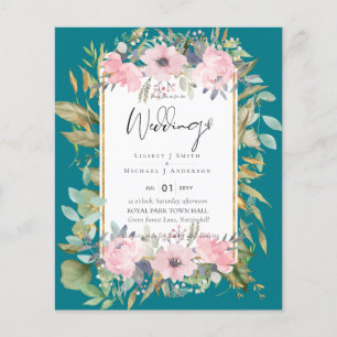 Rosa Blommigt Greenery Boho Bröllop
