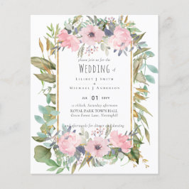  Rosa Blommigt Greenery Boho Bröllop