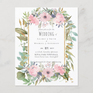 Rosa Blommigt Greenery Boho Bröllop