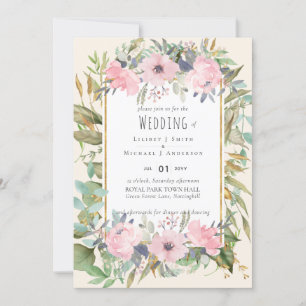 Rosa Blommigt Greenery Boho Bröllop