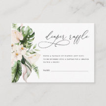  Rosa Blommigt Greenery Girl Diaper Raffle 