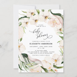  Rosa Blommigt Greenery Jungle Girl Baby Shower Inbjudningar