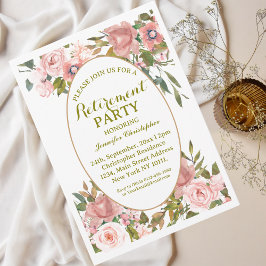 Rosa Blommigt Greenery Pension Pension Party Inbjudningar