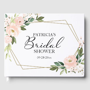 Rosa  Blommigt Guld Geometrisk Möhippa Gästböcker