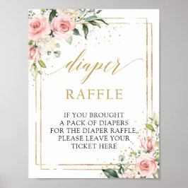 rosa blommigt guld geometrisk skärningsförslutnin poster