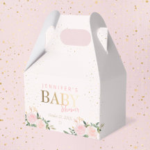 Rosa Blommigt Guld Girl Baby Shower