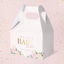 Rosa Blommigt Guld Girl Baby Shower Presentaskar