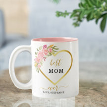 Rosa Blommigt Guld Heart Bästa Mamma någonsin