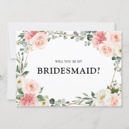 Rosa Blommigt Guld kommer att bli min brud Inbjudningar