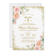 Rosa Blommigt Guld sjuksköterskekola Studenten i G