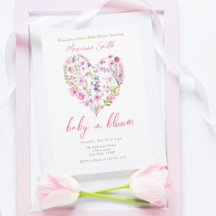 Rosa Blommigt Heart Baby i babyskor med blomma