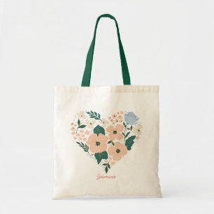 Rosa Blommigt Heart & KÄRLEK Tygkasse
