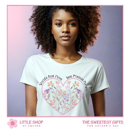 Rosa Blommigt Heart World's Best Mamma Mors dag T Shirt